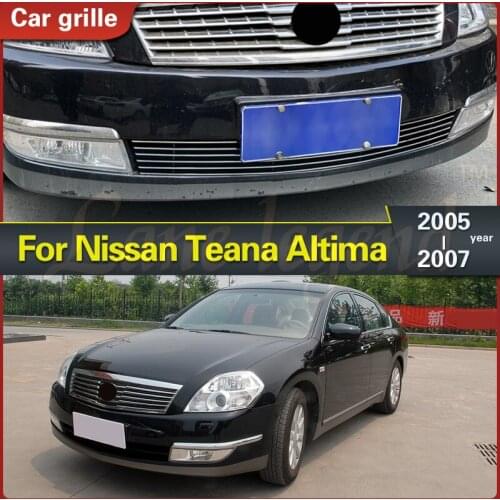 For Nissan/Altima Teana 2005-2007 High-quality stainless steel Front Lower Grill Grille Cover Trims Metal Refit racing grill
