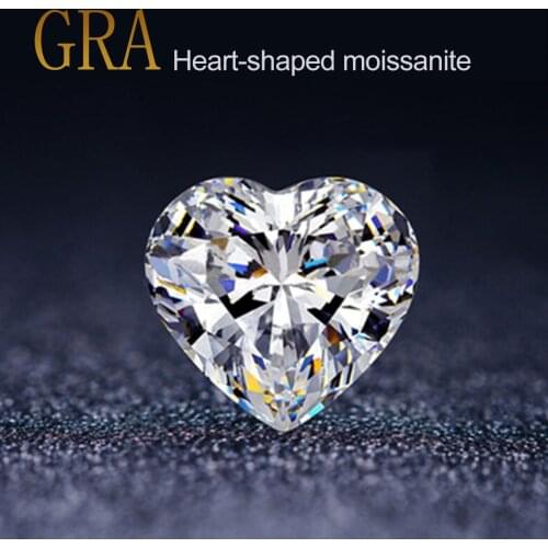 Loose Gemstones Diamond Moissanite 4mm To 10mm D Color VVS1 Heart Shaped Excellent Cut Pass Moissanite Tester Gem Stone For Ring
