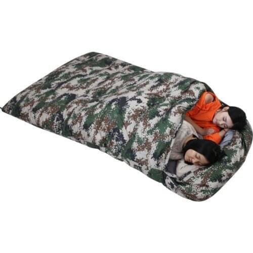 Double Couple Down Sleeping Bag Outdoor Adult Outdoor Camping Spring and Autumn Seasons White Goose Down Lightweight Warmth