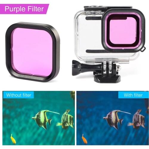 Lens Diving Filter Polarizied Filter Waterproof Case Underwater Diving Housing with Dive Color Lens Filter for GoPro Hero 8