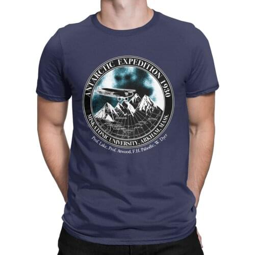 Men Miskatonic University Antarctic Expedition T Shirts Lovecraft Cthulhu Pure Cotton Clothes Vintage Short Sleeve O Neck Tees