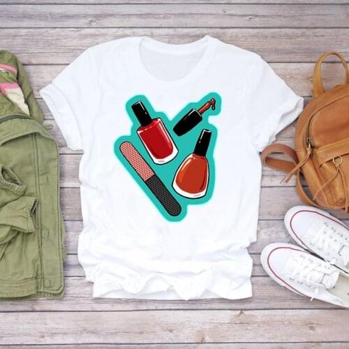 T-shirts Women Nail Polish Fashion 90s 2021 Spring Summer Clothes Graphic Tshirt Top Lady Print Female Tee T-Shirt