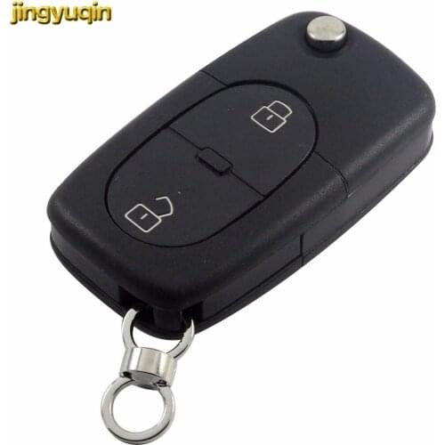 Jingyuqin 2 Buttons Hot Selling Car-styling Folding Flip Remote Key Case Shell Cover For AUDI A2 A3 A4 A6 A8 TT Car-Styling