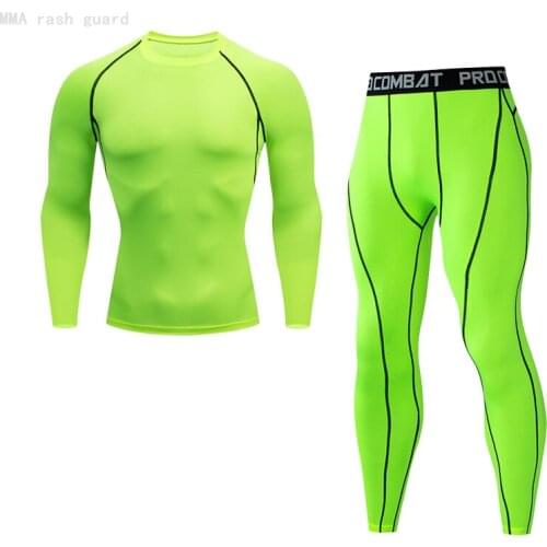 MMA Compression sportswear Underwear Men Warm Long shirt Fitness Leggings Warm Sweat Suit Quick dry Workout Training suits set