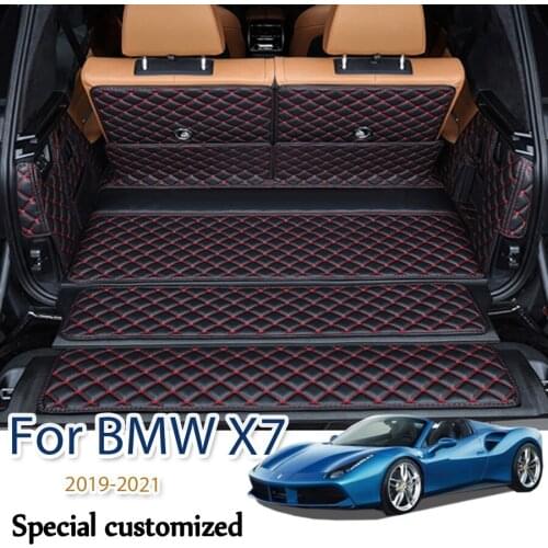 Custom leather Car Trunk Mats for BMW X7 2019 2020 2021 car styling liners Carpet Tray Cargo pad Carpet Tail Cargo Liners