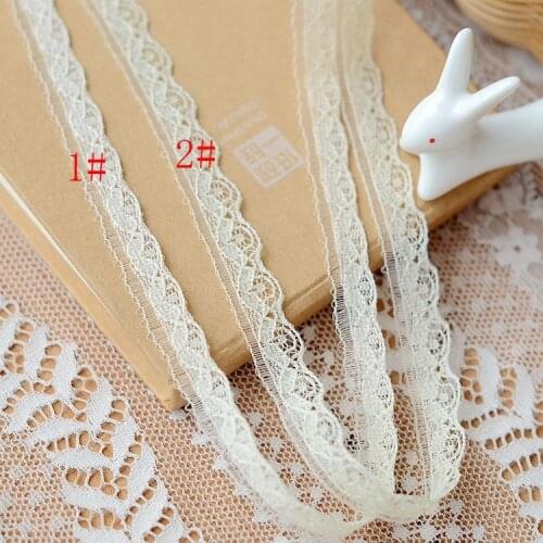 9 Meters/lot Width 1cm Embroidered Apricot Lace Trim Ribbon Fabric Garment Headband Gift Packing Decoration DIY Accessories