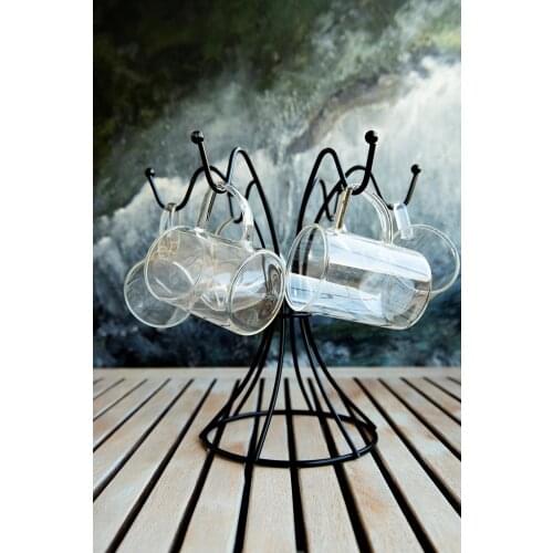 Caffeine mug graduated with handle Cup borosilicate glass cup ısıy durable coffee tea cups 6 PCs coffee tea cup 200 ml