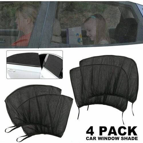 Mayitr 4pcs/set Car Auto Sun Shade Front Rear Window Screen Cover Sunshade Protector Nylon Mesh + Cardboard DIY Moulding