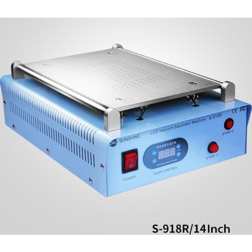 Sunshine S-918R LCD Touch Screen Separator Machine Kit 14 Inch Disassemble Repair Tool for Mobile Phone Pad Build-in Vacuum Pump