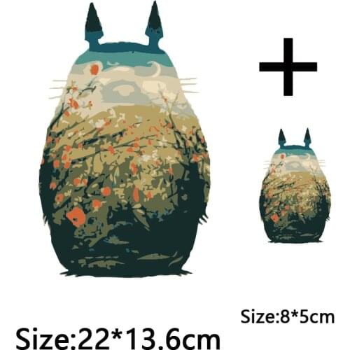 Anime Totoro Patches Iron On Transfers For Clothing Patches Stickers On Clothes T Shirt Stripes Washable DIY cartoon Applique