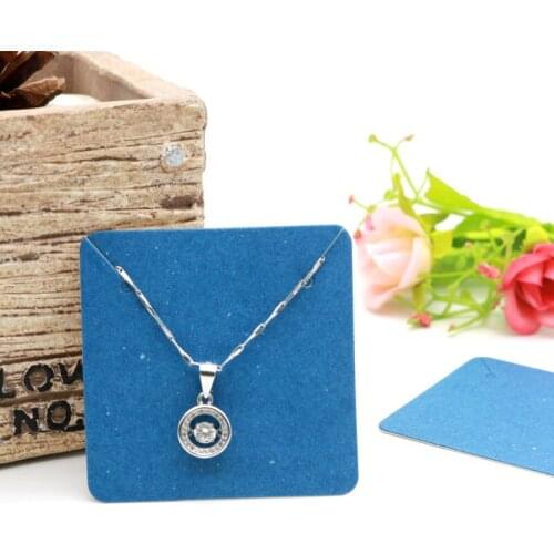 New Style 5x5cm 100pcs/lot Blue Paper Blank Necklace Cards Jewelry Bracelet Card Jewelry Classic Display Card Accept Custom Logo