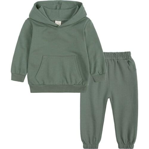 2021 New Children Clothing Warm Fleece Hoodies Pullover Sweatshirt Pants Winter Autumn Kids Girls Boy Loose Tracksuit Sports Set