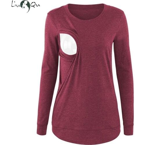 Maternity Clothes Tops Breastfeeding Womens Clothing Maternitys Clothing Pregnancy Shirt Layering Long Sleeve Casual Loose Top