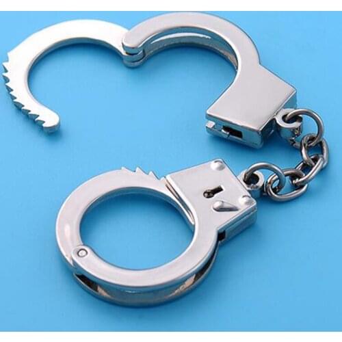 Wholesale New Fashion Mini Handcuffs Keychains key houlder zinc alloy Metal Handcuff Shaped Keyrings key chain keyring for Gifts