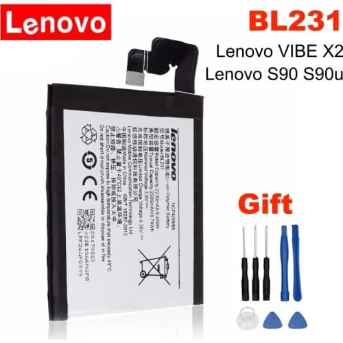 Lenovo Original Battery BL231 2300mAh For Lenovo X2 Li-ion Battery Replacement For Lenovo VIBE X2 Lenovo S90 S90u + Free Tools