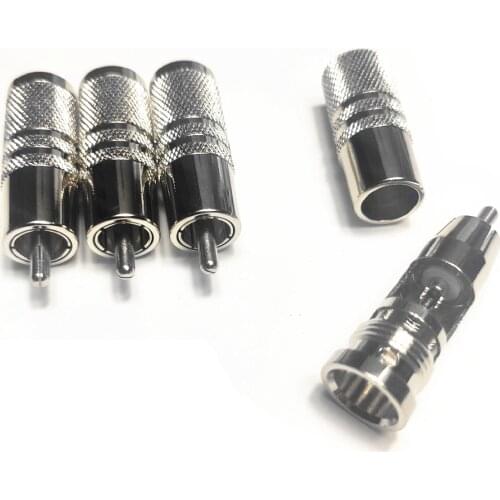 Silver Plated Audio Adapter RCA Plug for DIY Rca Cable Connector - ( 4 Pcs )