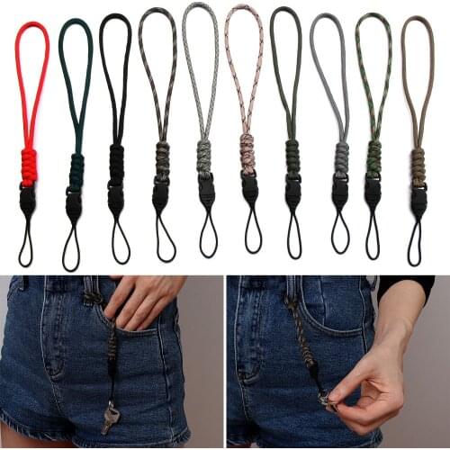 Strength Parachute Cord Emergency Survival Backpack Hanging Rope Key Ring Camera Anti-lost Lanyard Paracord Keychain