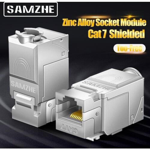 SAMZHE RJ45 Shielded Cat 7 FTP Inline Modular Coupler Keystone,8P8C Female Jack Connector Adapter Lan Cable