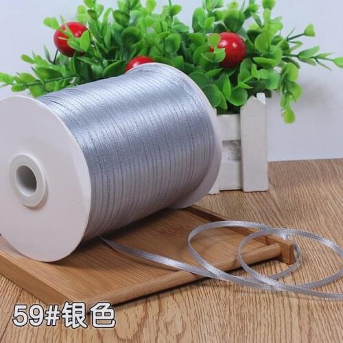 3mm (10 meters/lot) Silver Color Silk Satin Ribbons For Craft Sewing Fabric Wedding Supplies Party Decoration Gift Wrap Handmade