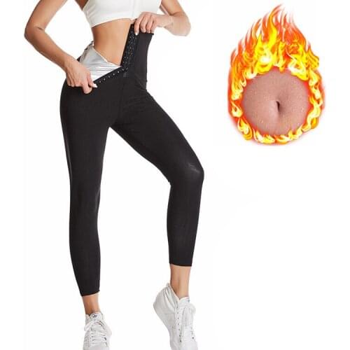 Sauna Pants Sweat Sportwear Waist Trainer Hot Thermo Sweat Body Shaper Slimming Legging Tummy Control Weight Loss Workout Suits