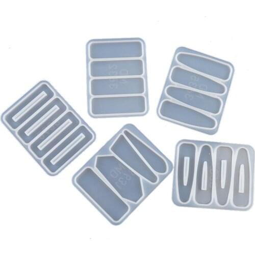 Handmade Barrettes Silicone Epoxy Resin Molds DIY Hair Pin Acrylic Mold Alligator Hair Clip Molds Jewelry Making Tools