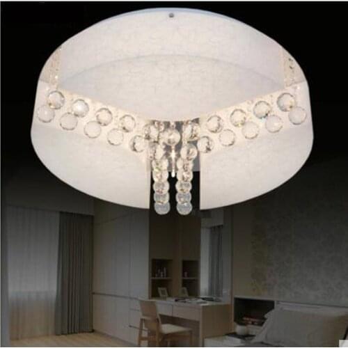 Modern Acryl Crystal Lifting Chain LED Ceiling Lamp Circular Sittingroom Bedroom Restaurant Sectional Remote Control Lamp