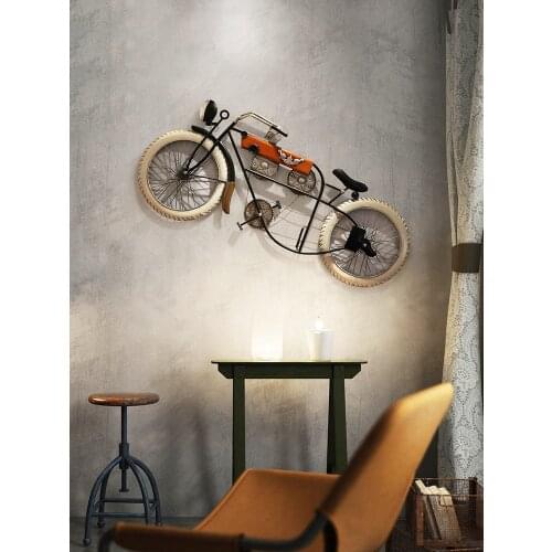 Modern Wrought Iron Motorcycle Wall Decoration Pendant Wall Hanging Crafts Home Livingroom Background Wall Sticker Ornaments Art