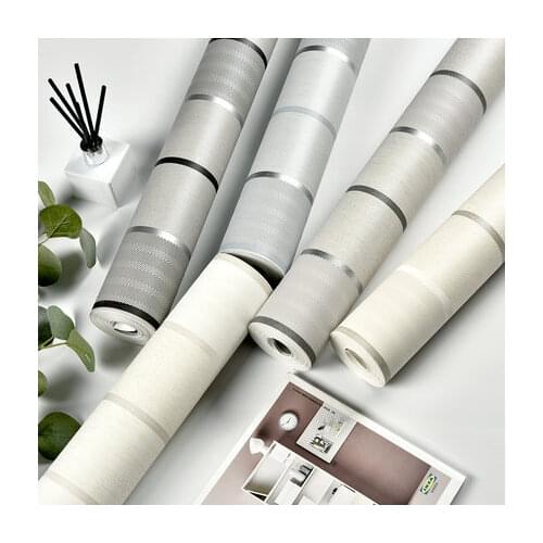 PAYSOTA Modern Non-woven Gray Vertical Stripes Wallpaper Bedroom Living Room Home Decoration Wall Paper Roll