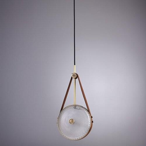 LED Nordic Art Round Glass Chandelier Creative Belt Decoration Bedroom Living Room Restaurant Corridor Hanging Light Fixtures