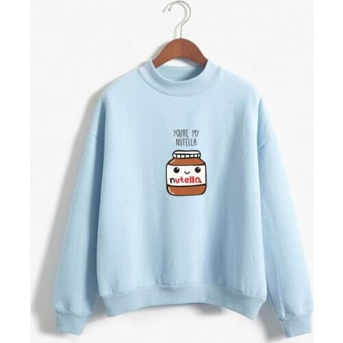 Harajuku Hoodies Korean Fashion You Are My Nutella Printed Kawaii Sweatshirt Kpop Befree moletom feminino ropa Nutella Sweatshir