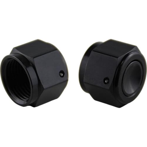 2PCS Aluminum 10-AN AN10 Adapter Female Flare End Cap / Plug / Tube Nut Fitting Black