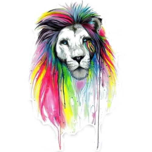 New Personality Personalized Animal Lion Chromatic Vinyl PVC 18cm*11cm Motorcycle Decals Waterproof Windshield Car Decals