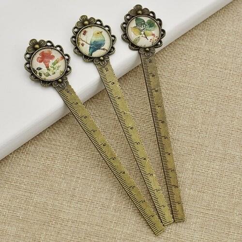 Vintage Metal Ruler Sewing Measuring Gauge Quilting Tool Accessories 10cm DIY Handmade Ruler Bookmark Cabochon