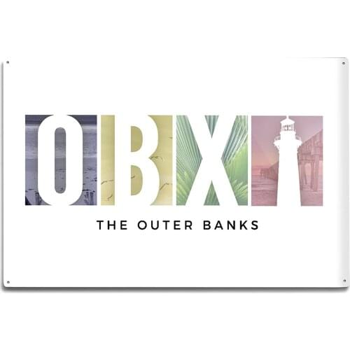 Lantern Press Outer Banks, North Carolina OBX 82721 (8*12 Aluminum Wall Sign, Wall Decor Ready to Hang)