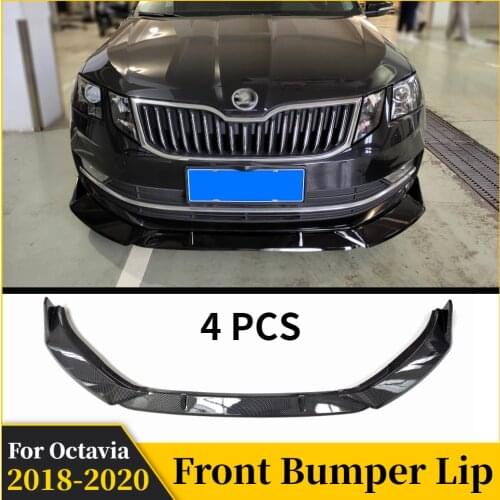 Front Bumper Lip Guard Diffuser Protector ABS Plastic 3Pcs For Skoda Octavia Body kit Spoiler 2018 2019 2020 Octavia Spoiler
