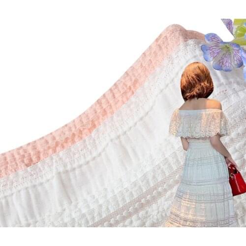 2021 Newest Cotton Lace Cloth Floral Embroidered Lace Cloth Womens Summer Cotton Cloth Hollow Lace Fabric