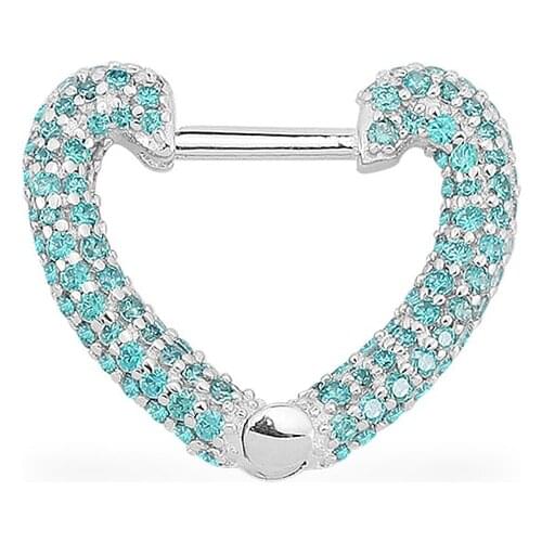 SLJELY High Quality Fashion Real 925 Sterling Silver Single Small Lagoon Blue Love Heart Earring 1pc for Women Brand Jewelry