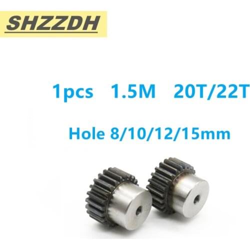 1pcs 1.5 modular belt gear 20/22 tooth inner hole 8/10/12/15mm 1.5 mold gear spur gear material carbon steel 45 steel