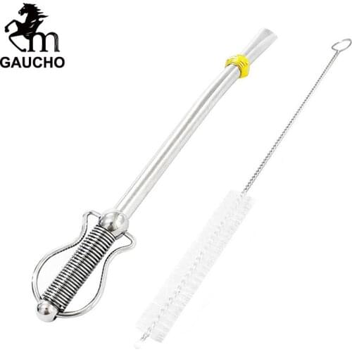 1 PC/Lot Delicate Yerba Mate Straw Stainless Bombilla Removable Double Filter Drink Smooth With Brush Easy Cleaning Hot Sale