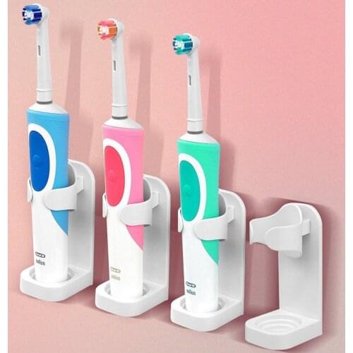 1Pc Creative Traceless Stand Rack Toothbrush Organizer Electric Toothbrush Wall-Mounted Holder Space Saving Bathroom Accessories