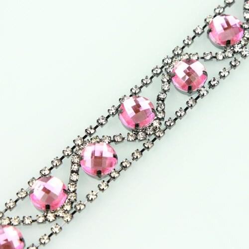 10Yards DIY Sewing On Beaded Applique Belt for Wedding Dress Crystal Rhinestones Bridal Applique Trimming