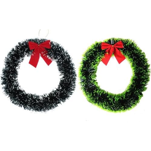 30cm 35cm Christmas Wreath Green Dark Green Christmas Vine Ring Christmas Door Hanging Decoration New Year Party Supplies