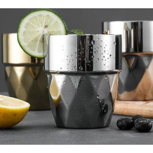 304 Stainless Steel Double-layer Heat Insulation Mugs Drinking Coffee Water Glass Beer Milk Childrens Gargle Cup Creative Gifts