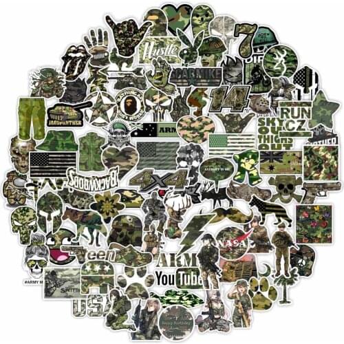 50/100PCS Military Graffiti Sticker Pack Cool Soldier Car Stickers and Decals Vinyl DIY Laptop Skateboard Phone Case for Boys