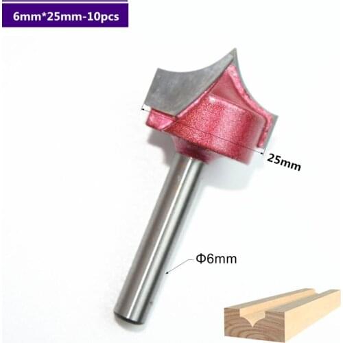 6mm*25mm,10pcs,Freeshipping CNC Machine Woodworking Milling Cutter,Tungsten Steel Solid carbide End Mill,NeedleNose Bit,MDF,Wood