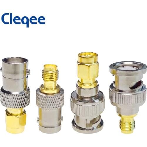 Cleqee 4PC SMA to BNC Plug Connector Kit Male Female M/F Radio Antenna Adapter RF Coax Converter Coaxial