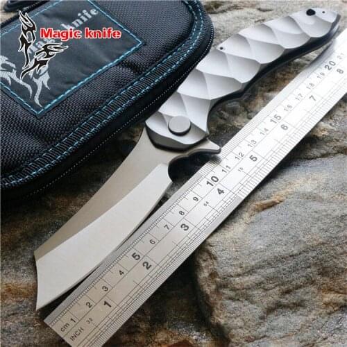 Magic 2018 OEM Chav Custom Large steel ball bearing Folding Knife D2 Titanium Camping Hunting Survival Knives Outdoor EDC Tools