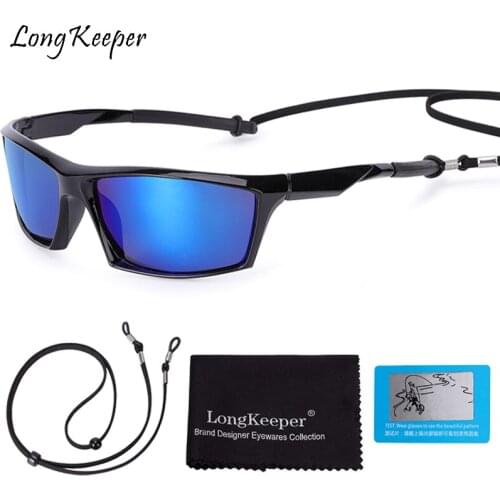 Longkeeper Brand Design Fishing Sunglasses Men Fashion Outdoors Sports Sun Glasses With Rope Mirror Driving Eyeglasses UV400