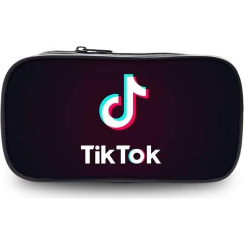 TIK TOK Pencil Case Kids Boys Girls Cartoon Pen Bag Students Pencil Box Stationery Bag Girls Cosmetic Case School Supplies