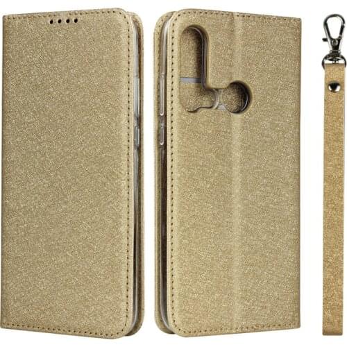 Silk Pattern PU Leather Case For Huawei P20 Lite 2019 Flip Stand Wallet Cover For Huawei P20Lite2019 Card Pockets Lanyard cases
